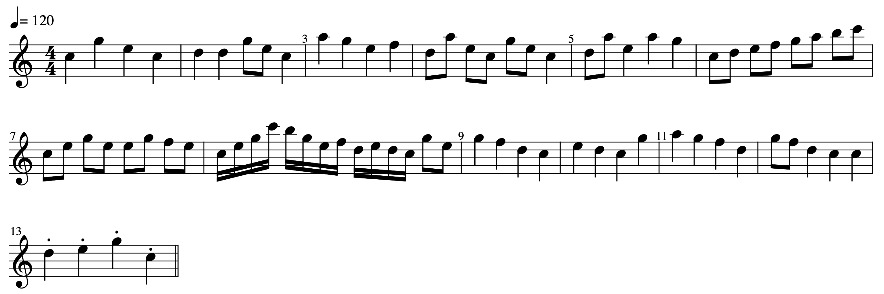 Melody in C Major Print Score
